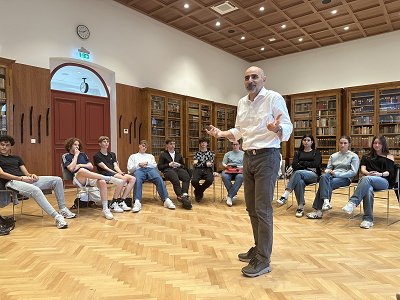 Srečanje s pesnikom Mariem Campaninom na Gimnaziji Gian Rinaldo Carli